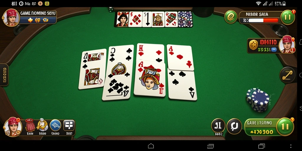 Screenshot gameplay 8II dengan suasana permainan Domino yang seru.