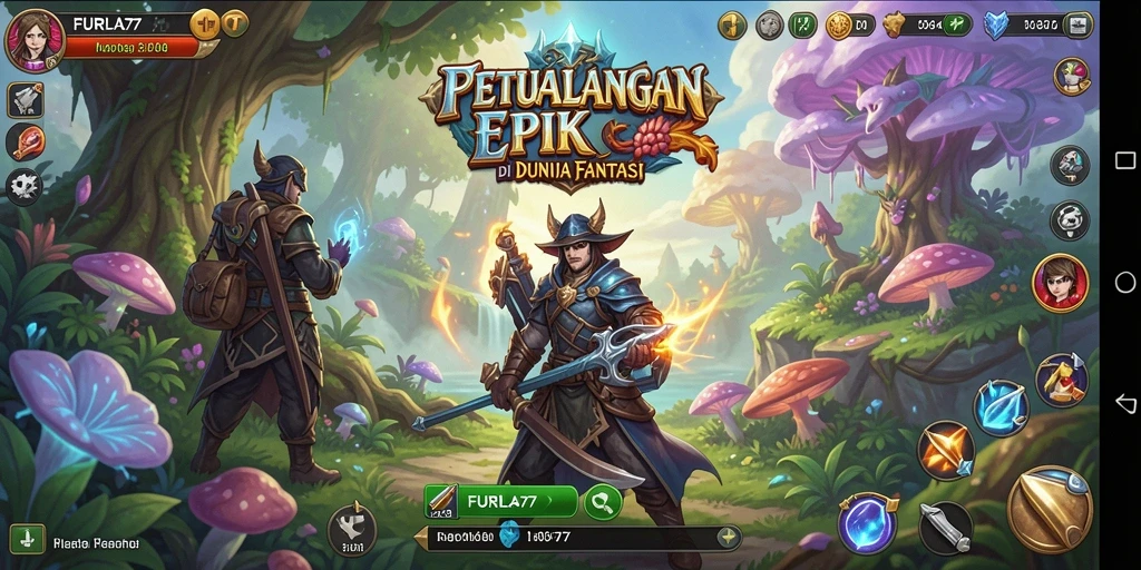 Tampilan gameplay FURLA77 dalam dunia petualangan yang menakjubkan.