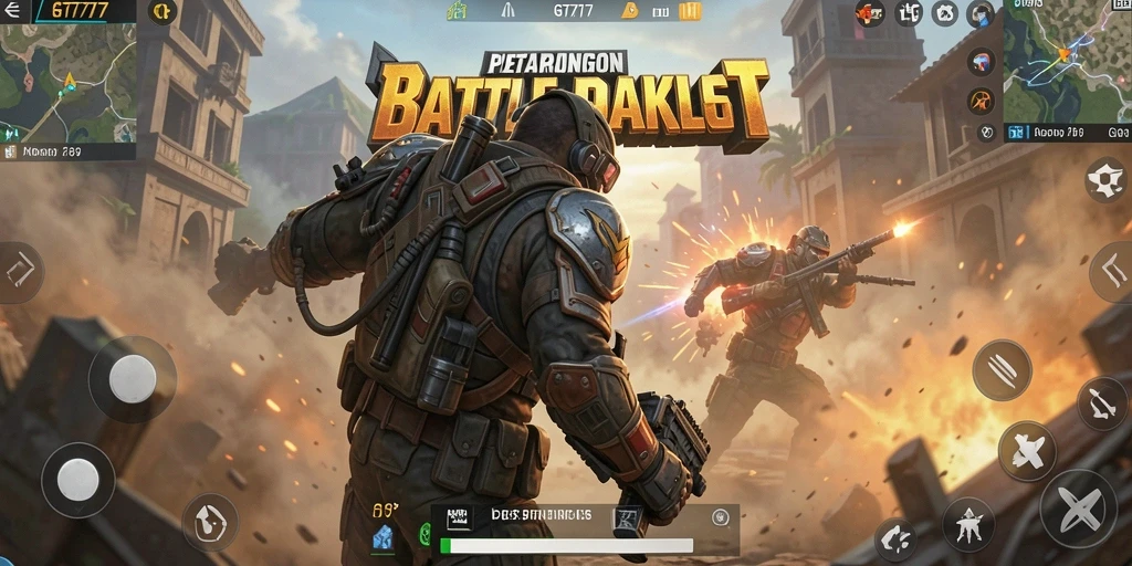 Screenshot menunjukkan aksi mendebarkan dari gameplay Battle Royale.