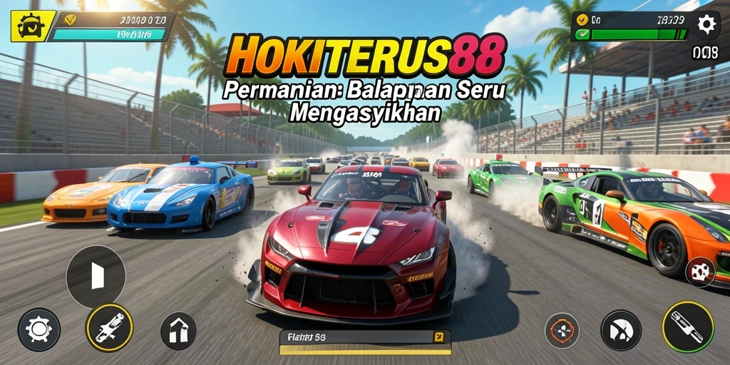 Tampilan utama HOKITERUS88 saat adu balap yang penuh aksi.