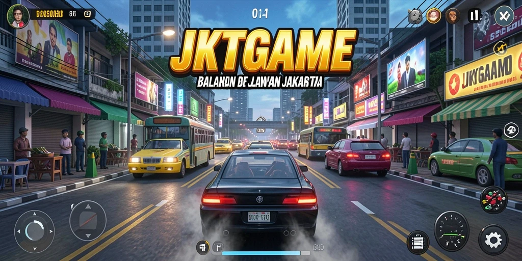 Tampilan gameplay JKTGAME yang penuh aksi dan kecepatan.