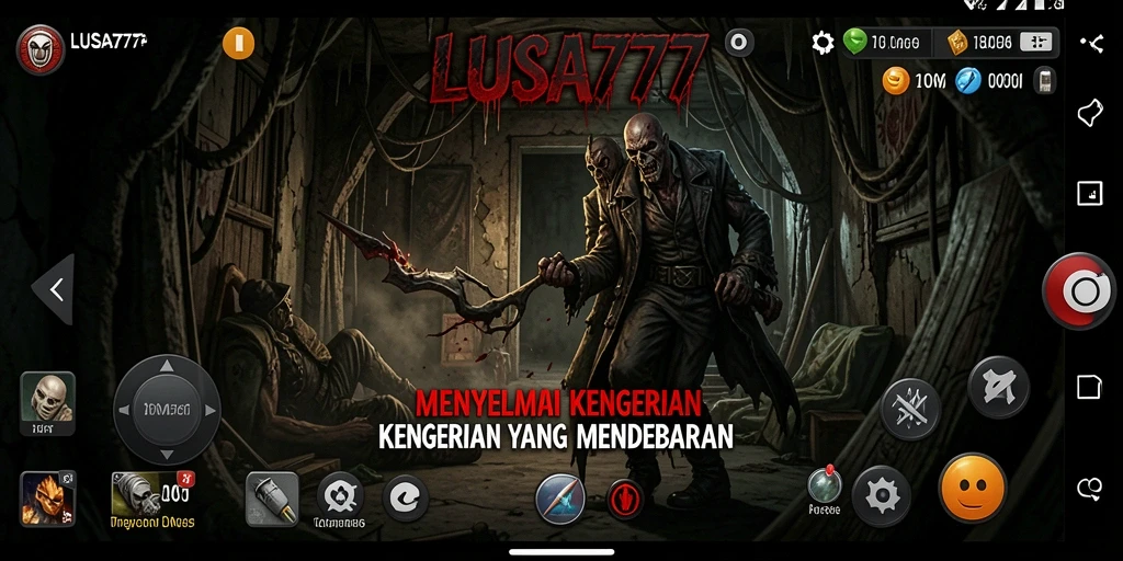 Tangkapan layar gameplay LUSA777 menampilkan suasana mencekam yang penuh ketegangan.