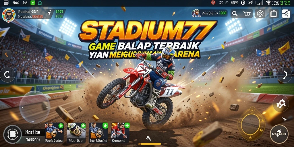 Tampilan menegangkan saat balapan di trek STADIUM77.