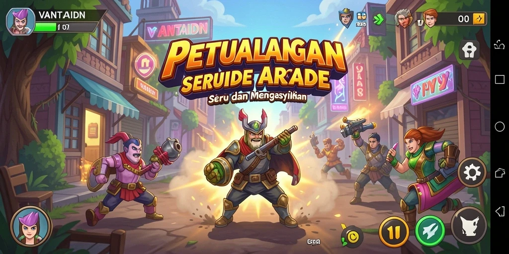 Screenshot VANTAIDN menampilkan aksi seru dalam permainan Arcade.